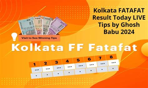 kolkata fatafat ghosh babu result|Kolkata FF Fatafat Result Today LIVE Aug 2024, Tips, Ghosh Babu & Patti.